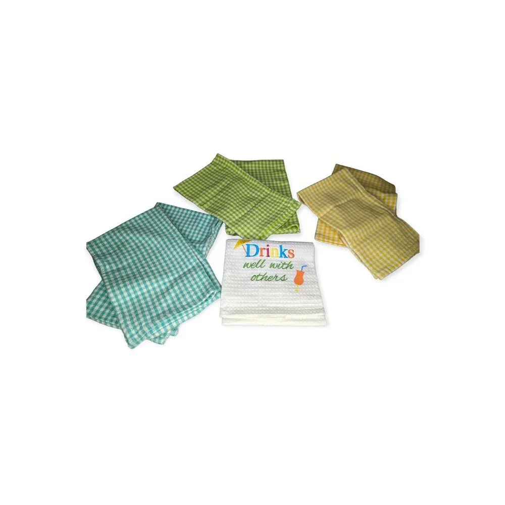 Set of 4 Bright Colored Kitchen Towels